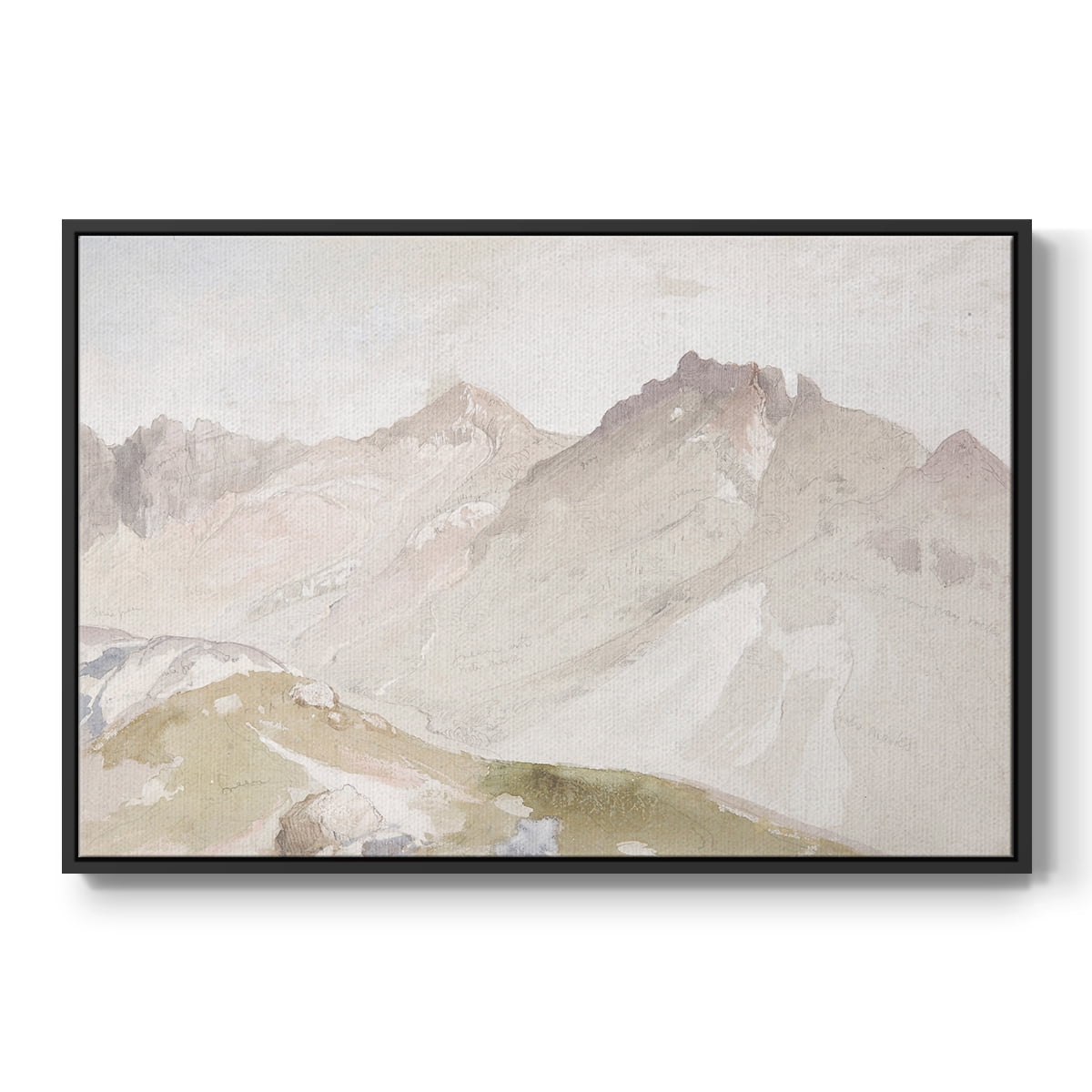 Vintage Landscape-CCCVII By Wexford Home Framed in Black Wood Gallery Wrapped Canvas 27 in. x 41 in.