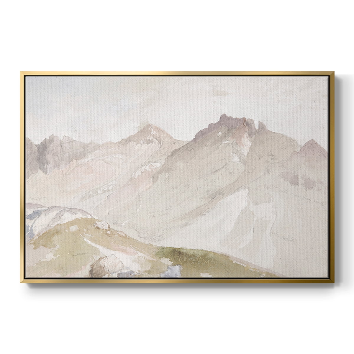Vintage Landscape-CCCVII By Wexford Home Framed in Gold Wood Gallery Wrapped Canvas 17 in. x 25 in.
