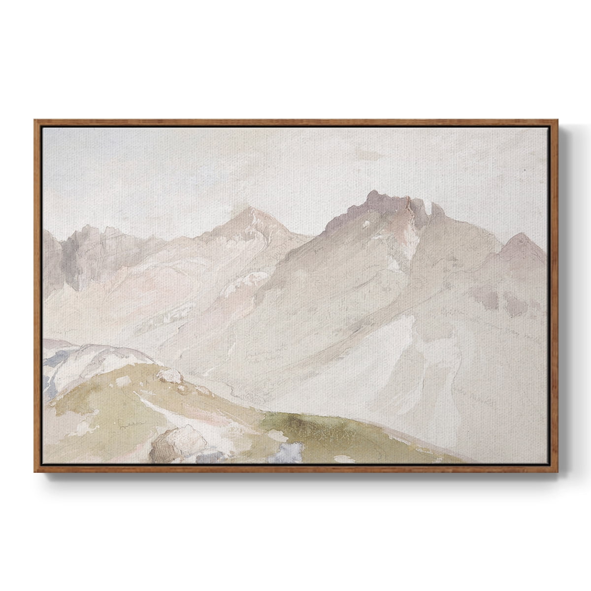 Vintage Landscape-CCCVII By Wexford Home Framed in Walnut Wood Gallery Wrapped Canvas 17 in. x 25 in.