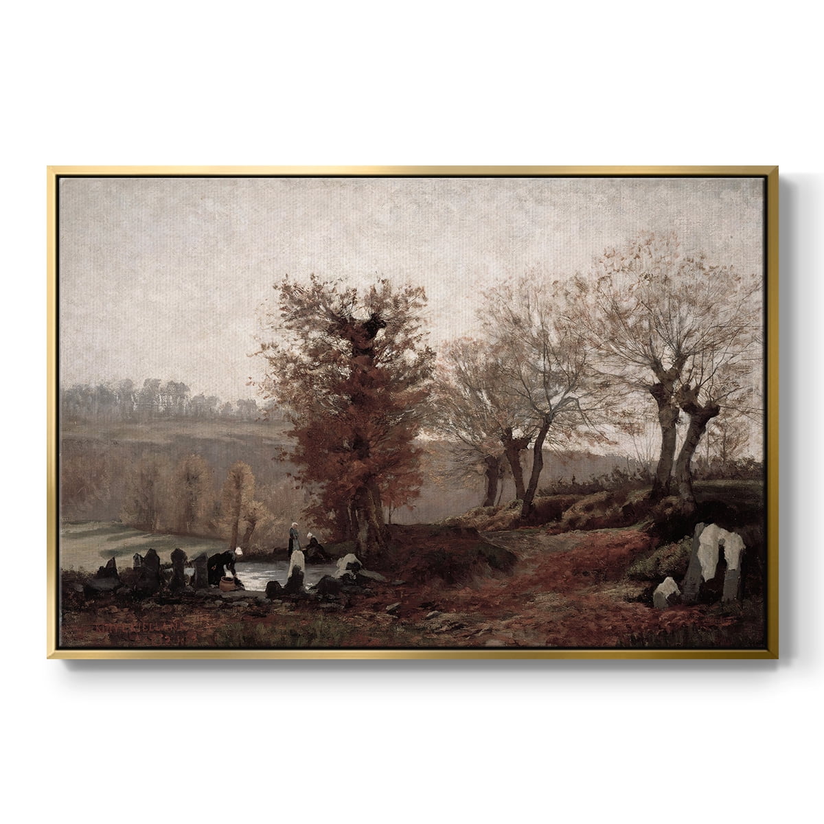 Vintage Landscape-CCCVIII By Wexford Home Framed in Gold Wood Gallery Wrapped Canvas 27 in. x 41 in.