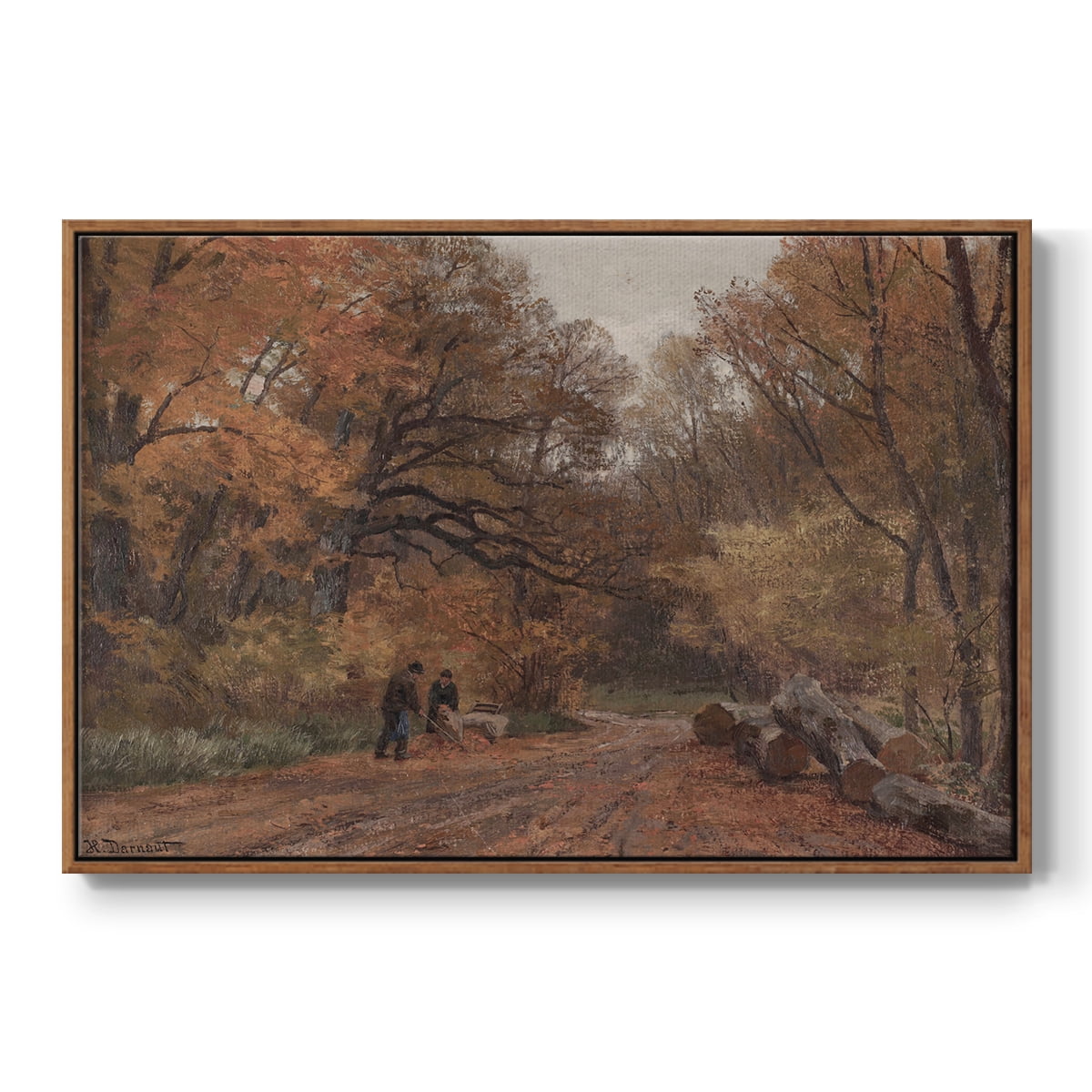 Vintage Landscape-CCCX By Wexford Home Framed in Walnut Wood Gallery Wrapped Canvas 27 in. x 41 in.