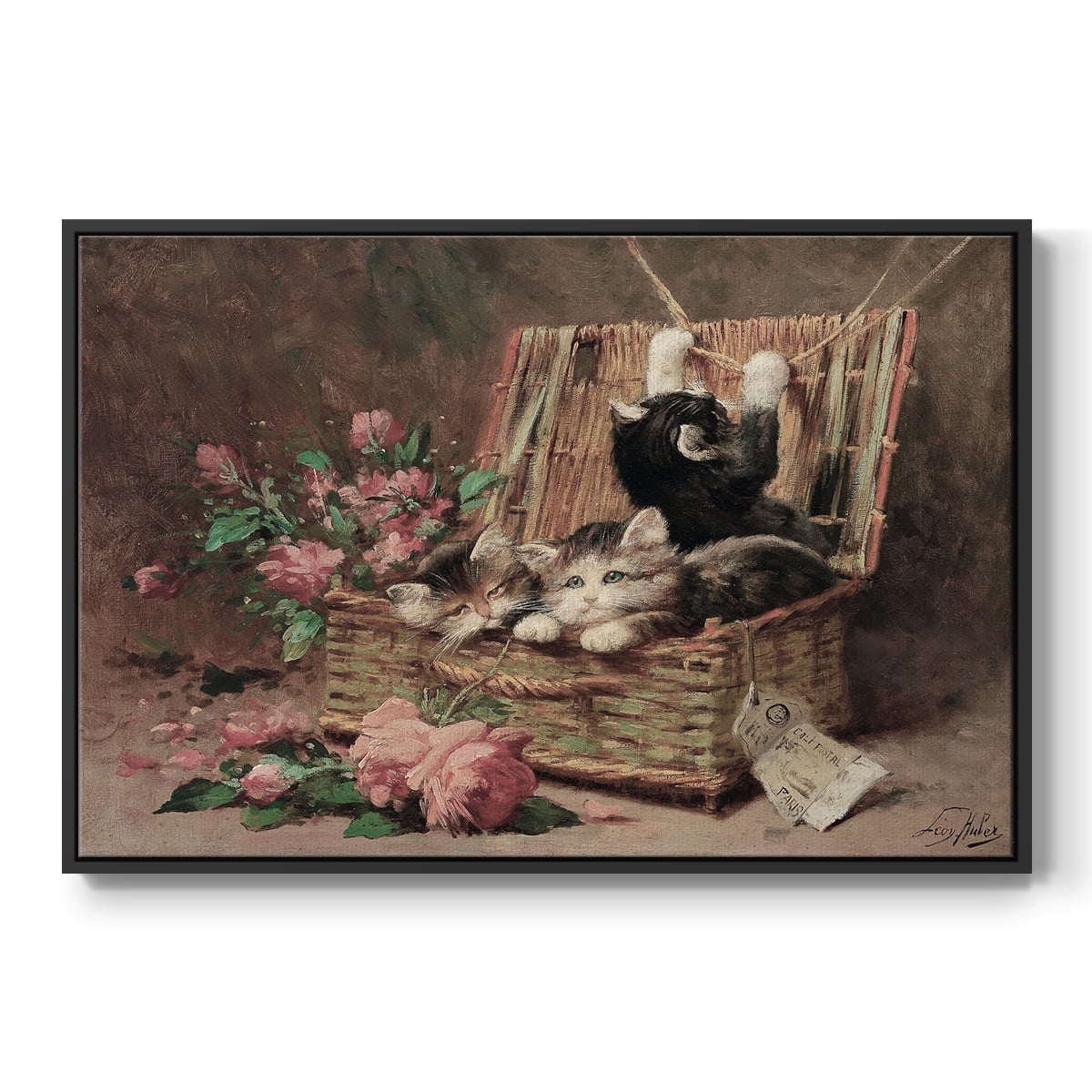 Vintage Landscape-CCCXC By Wexford Home Framed in Black Wood Gallery Wrapped Canvas 27 in. x 41 in.
