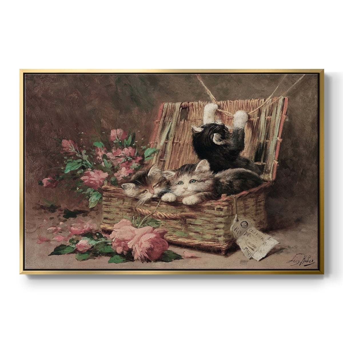 Vintage Landscape-CCCXC By Wexford Home Framed in Gold Wood Gallery Wrapped Canvas 25 in. x 37 in.