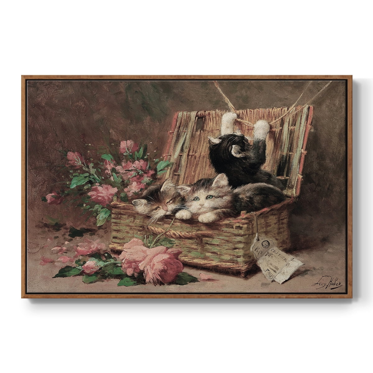 Vintage Landscape-CCCXC By Wexford Home Framed in Walnut Wood Gallery Wrapped Canvas 25 in. x 37 in.