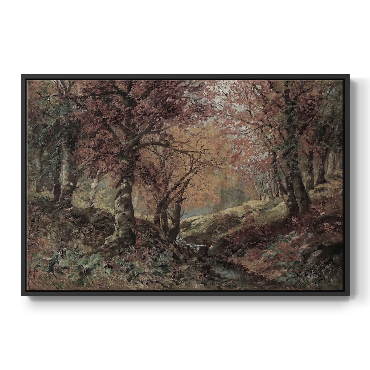 Vintage Landscape-CCCXCI By Wexford Home Framed in Black Wood Gallery Wrapped Canvas 25 in. x 37 in.