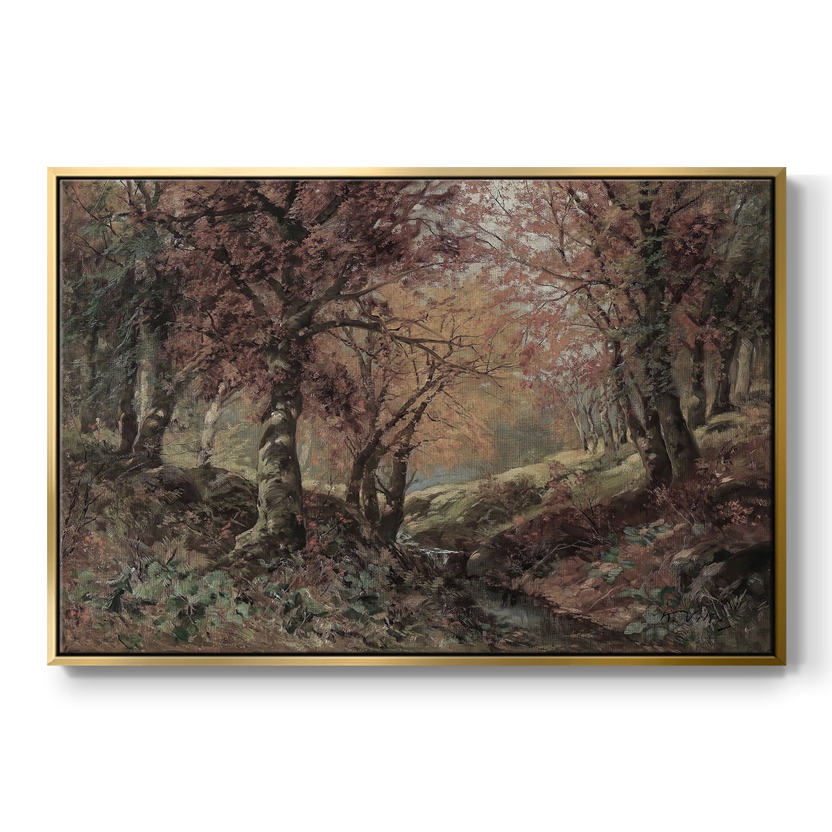 Vintage Landscape-CCCXCI By Wexford Home Framed in Gold Wood Gallery Wrapped Canvas 27 in. x 41 in.