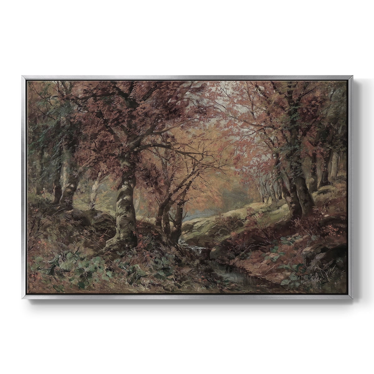 Vintage Landscape-CCCXCI By Wexford Home Framed in Silver Wood Gallery Wrapped Canvas 17 in. x 25 in.