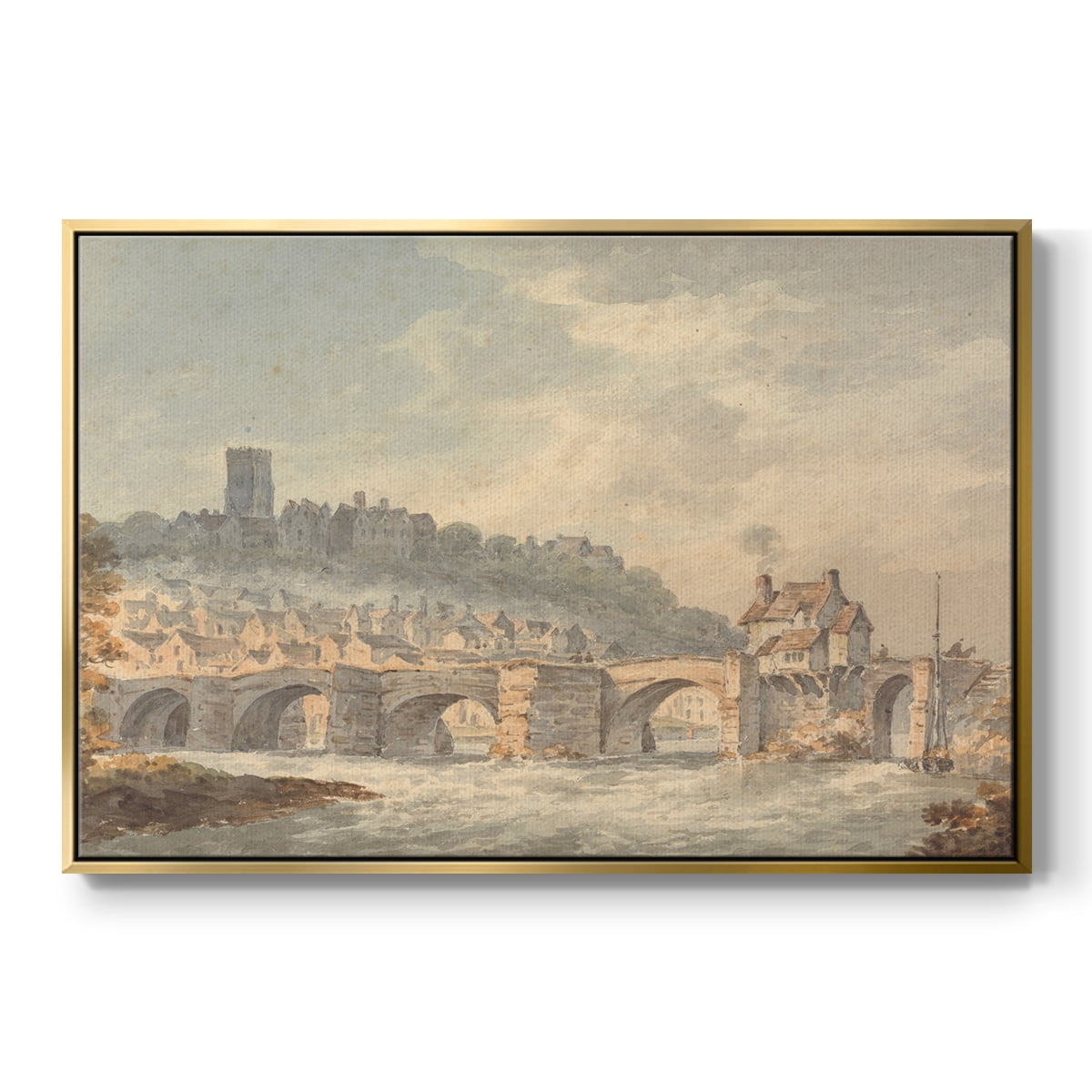 Vintage Landscape-CCCXCII By Wexford Home Framed in Gold Wood Gallery Wrapped Canvas 27 in. x 41 in.