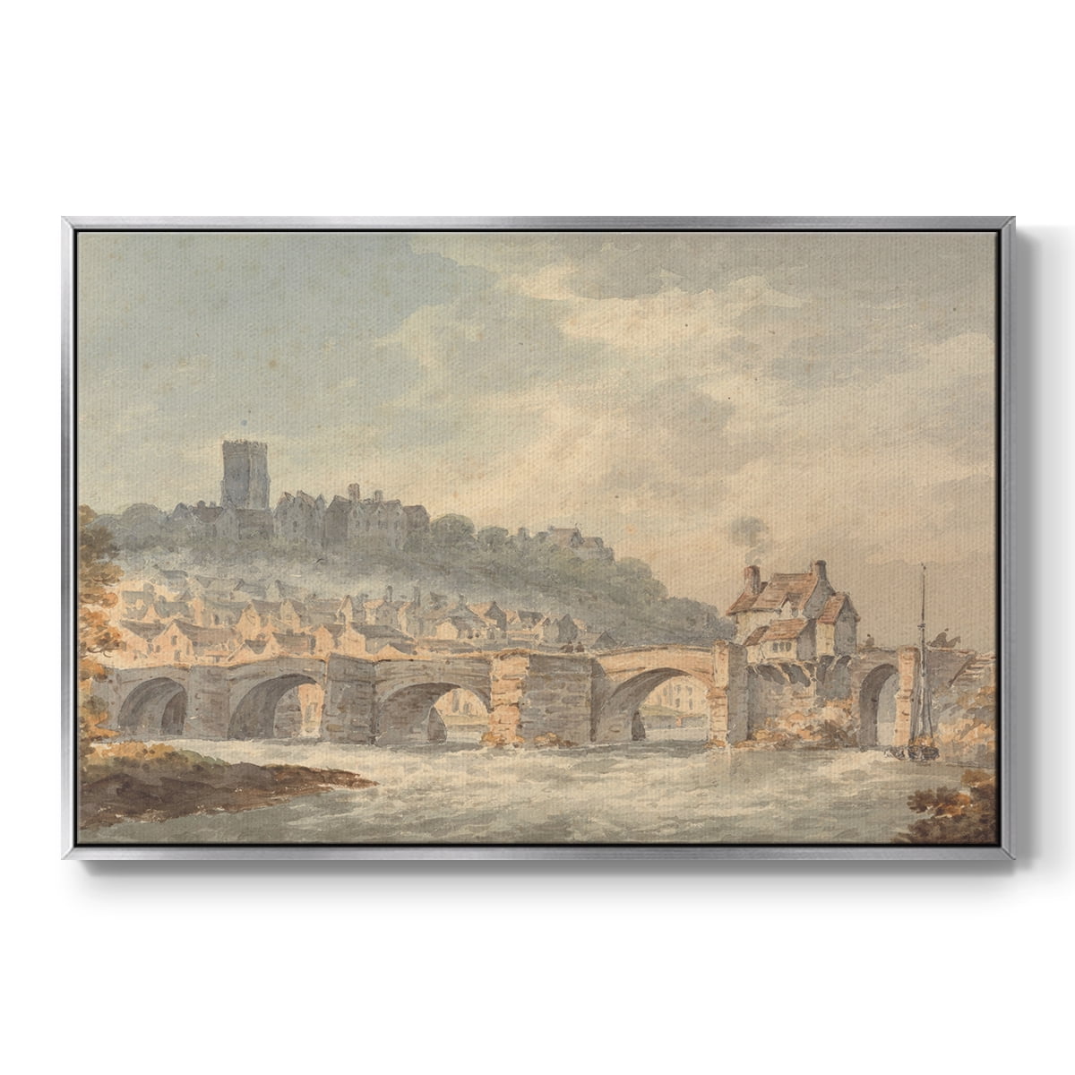 Vintage Landscape-CCCXCII By Wexford Home Framed in Silver Wood Gallery Wrapped Canvas 25 in. x 37 in.