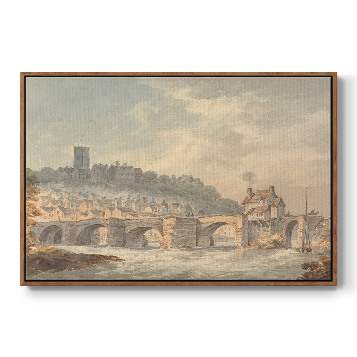 Vintage Landscape-CCCXCII By Wexford Home Framed in Walnut Wood Gallery Wrapped Canvas 25 in. x 37 in.