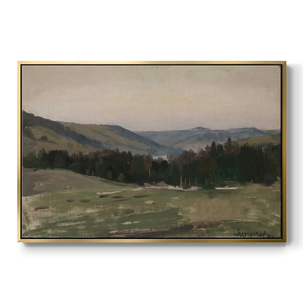 Vintage Landscape-CCCXCIV By Wexford Home Framed in Gold Wood Gallery Wrapped Canvas 17 in. x 25 in.