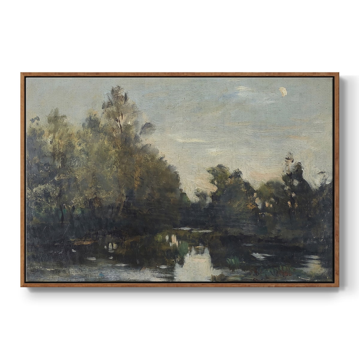 Vintage Landscape-CCCXCV By Wexford Home Framed in Walnut Wood Gallery Wrapped Canvas 17 in. x 25 in.
