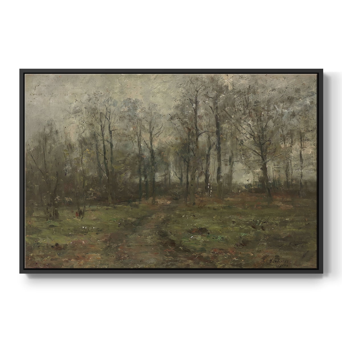 Vintage Landscape-CCCXCVI By Wexford Home Framed in Black Wood Gallery Wrapped Canvas 17 in. x 25 in.