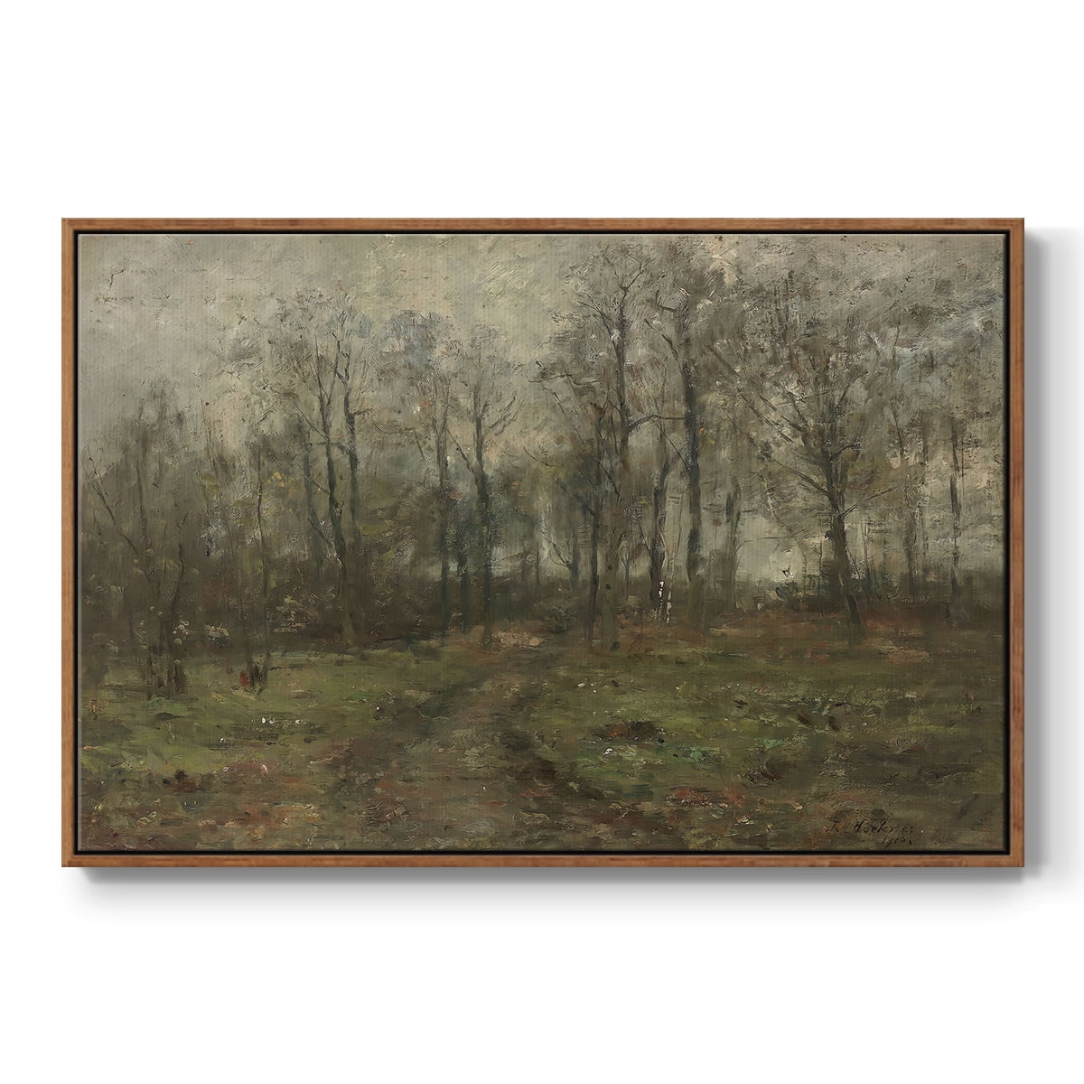 Vintage Landscape-CCCXCVI By Wexford Home Framed in Walnut Wood Gallery Wrapped Canvas 25 in. x 37 in.