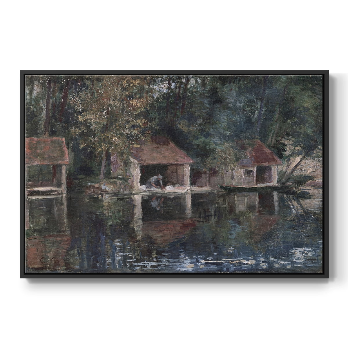 Vintage Landscape-CCCXCVIII By Wexford Home Framed in Black Wood Gallery Wrapped Canvas 27 in. x 41 in.