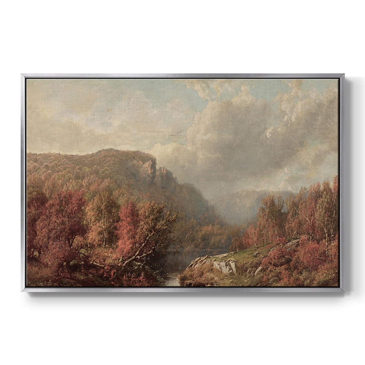 Vintage Landscape-CCCXI By Wexford Home Framed in Silver Wood Gallery Wrapped Canvas 17 in. x 25 in.
