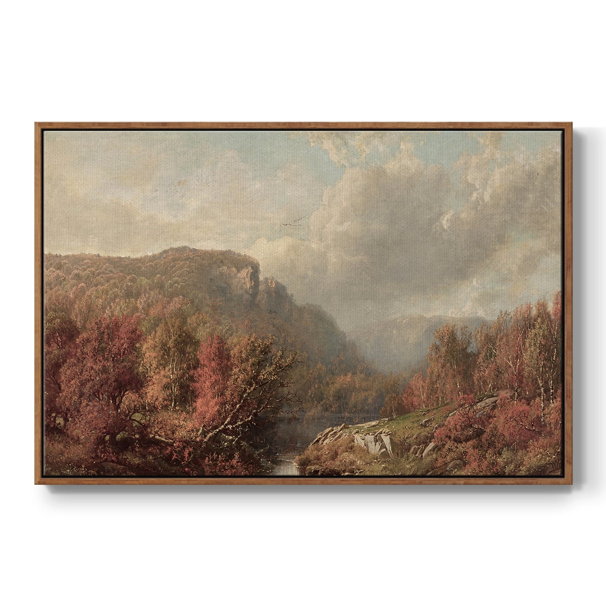 Vintage Landscape-CCCXI By Wexford Home Framed in Walnut Wood Gallery Wrapped Canvas 17 in. x 25 in.