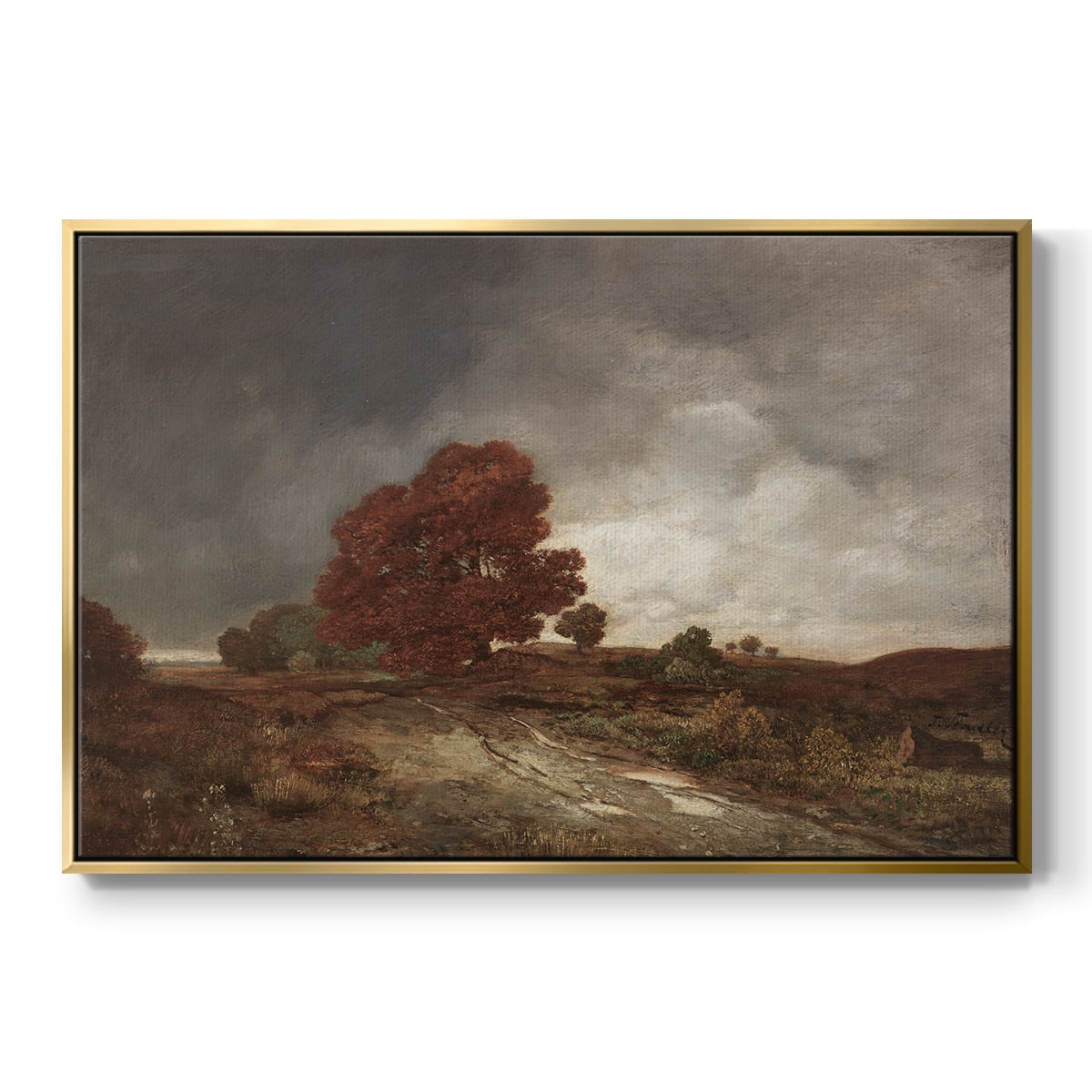 Vintage Landscape-CCCXIII By Wexford Home Framed in Gold Wood Gallery Wrapped Canvas 27 in. x 41 in.