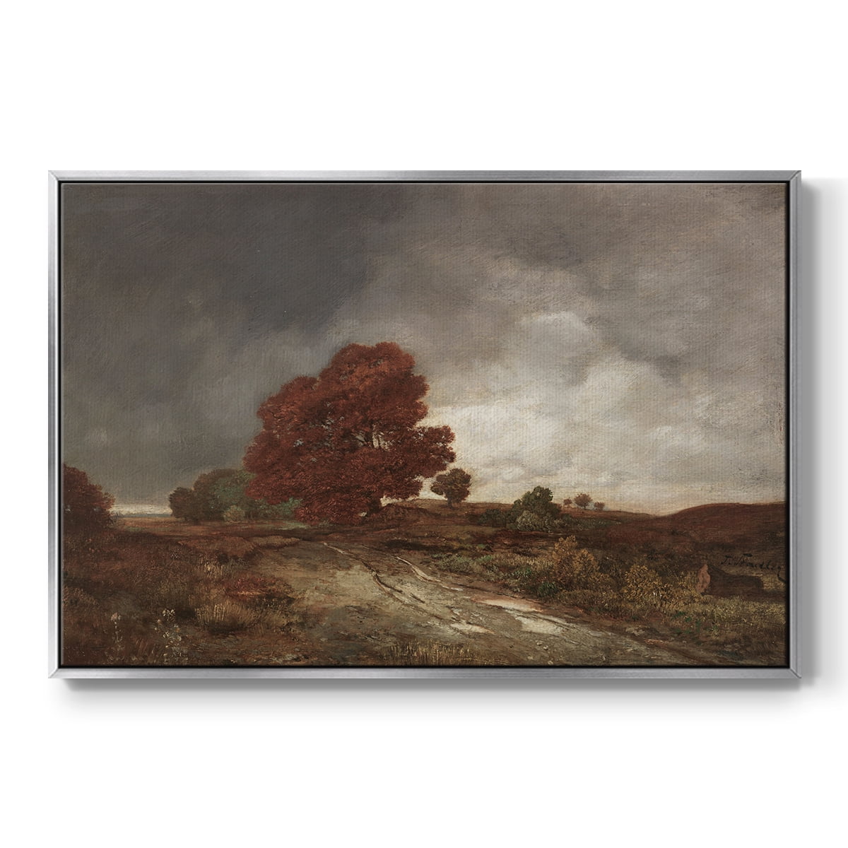 Vintage Landscape-CCCXIII By Wexford Home Framed in Silver Wood Gallery Wrapped Canvas 25 in. x 37 in.