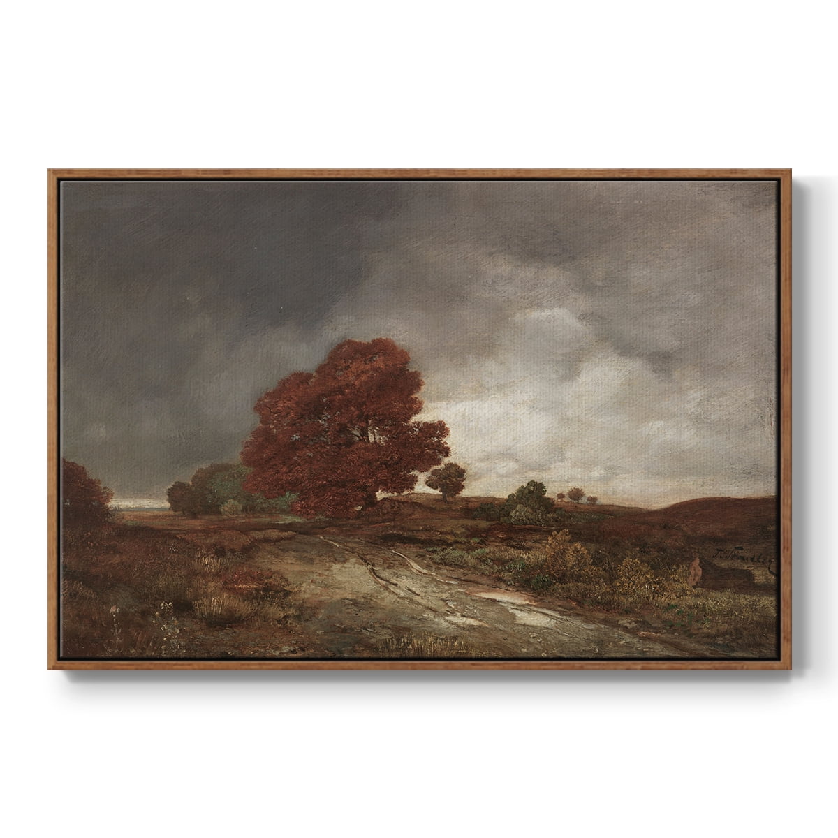 Vintage Landscape-CCCXIII By Wexford Home Framed in Walnut Wood Gallery Wrapped Canvas 25 in. x 37 in.