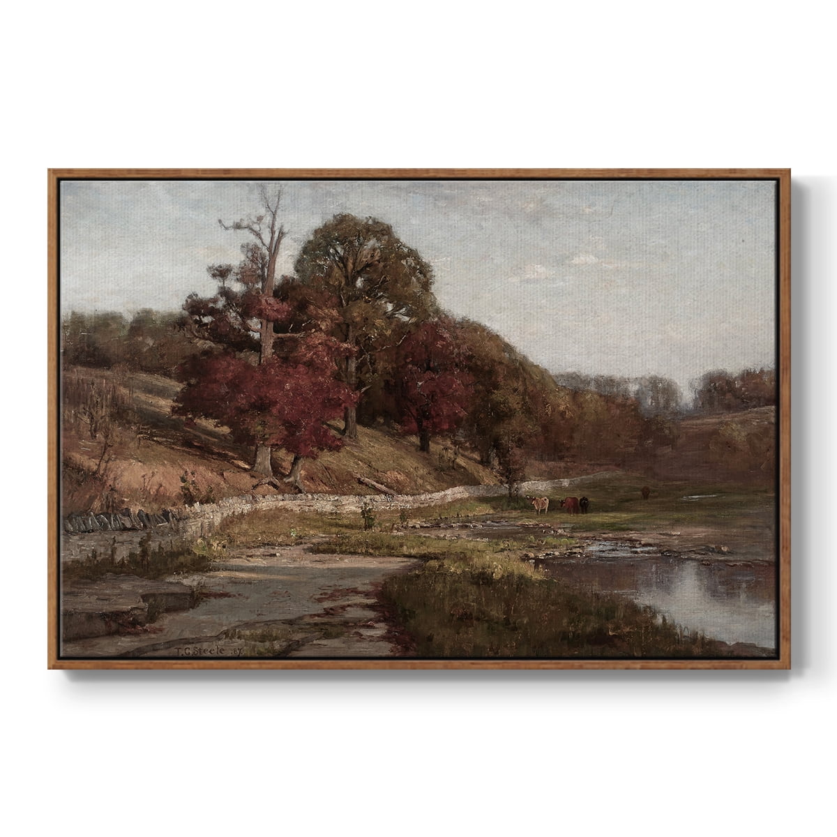 Vintage Landscape-CCCXIV By Wexford Home Framed in Walnut Wood Gallery Wrapped Canvas 27 in. x 41 in.