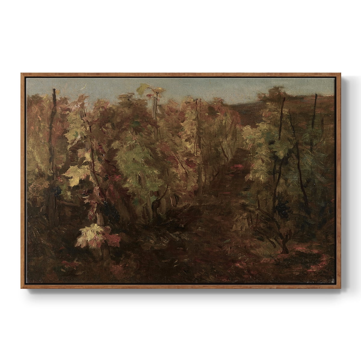 Vintage Landscape-CCCXIX By Wexford Home Framed in Walnut Wood Gallery Wrapped Canvas 25 in. x 37 in.