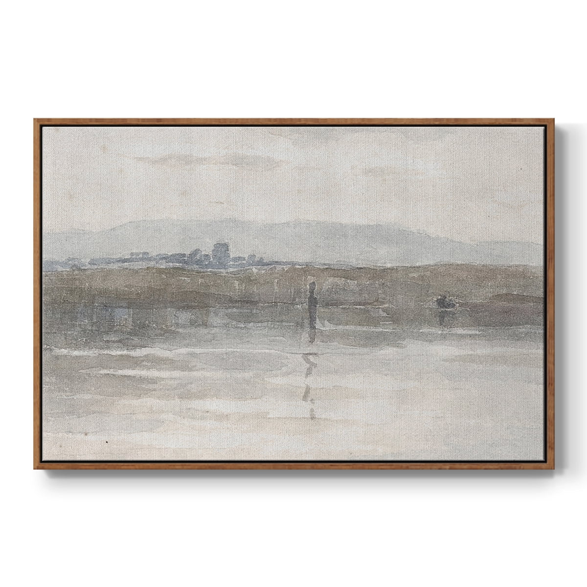 Vintage Landscape-CCCXL By Wexford Home Framed in Walnut Wood Gallery Wrapped Canvas 27 in. x 41 in.