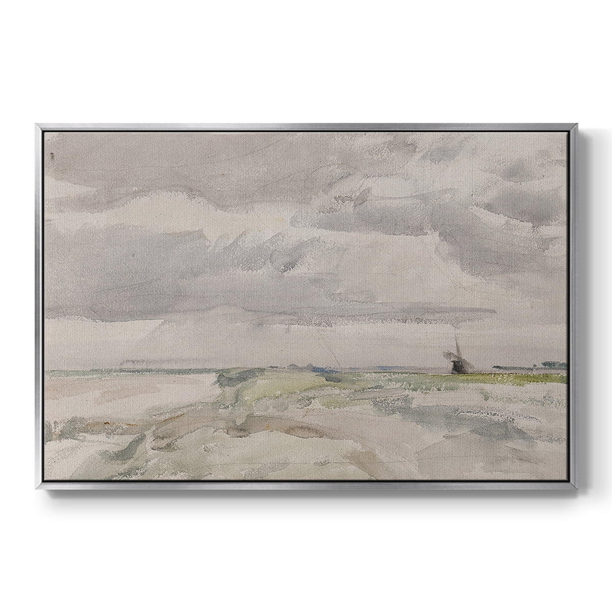 Vintage Landscape-CCCXLI By Wexford Home Framed in Silver Wood Gallery Wrapped Canvas 25 in. x 37 in.