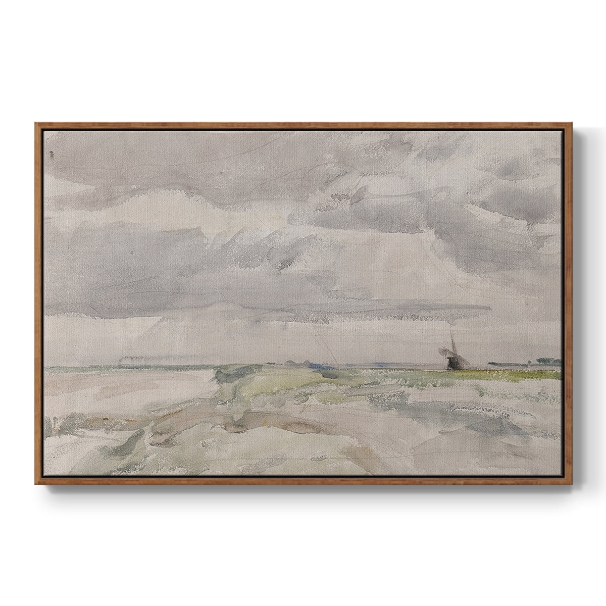 Vintage Landscape-CCCXLI By Wexford Home Framed in Walnut Wood Gallery Wrapped Canvas 17 in. x 25 in.