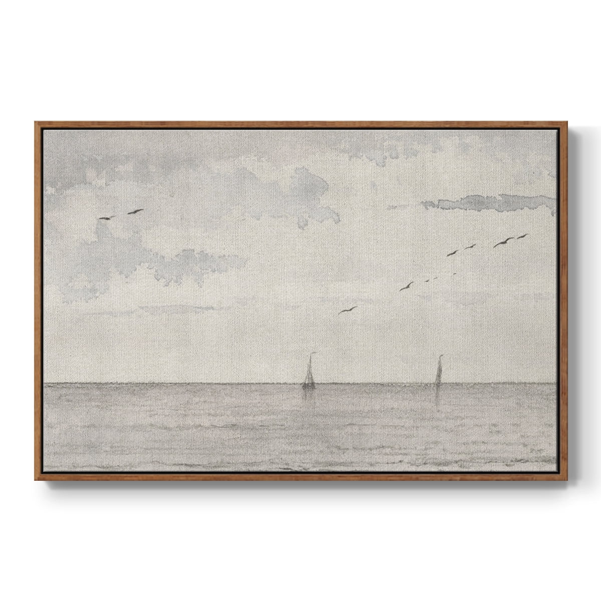 Vintage Landscape-CCCXLII By Wexford Home Framed in Walnut Wood Gallery Wrapped Canvas 25 in. x 37 in.