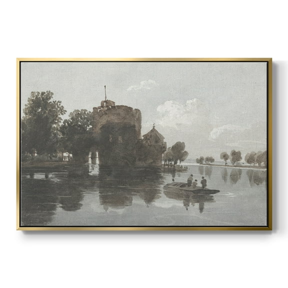 Vintage Landscape-CCCXLIV By Wexford Home Framed in Gold Wood Gallery Wrapped Canvas 25 in. x 37 in.