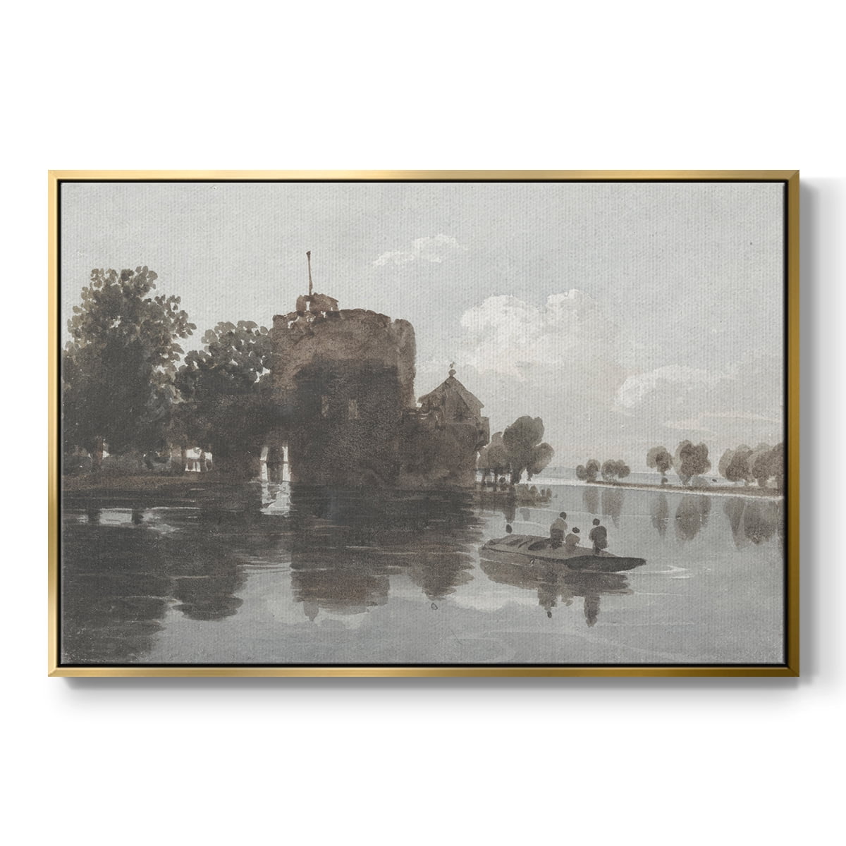 Vintage Landscape-CCCXLIV By Wexford Home Framed in Gold Wood Gallery Wrapped Canvas 27 in. x 41 in.