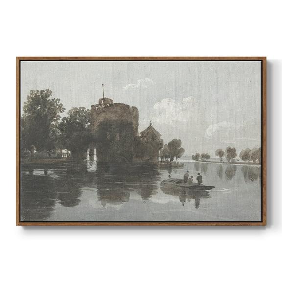 Vintage Landscape-CCCXLIV By Wexford Home Framed in Walnut Wood Gallery Wrapped Canvas 25 in. x 37 in.