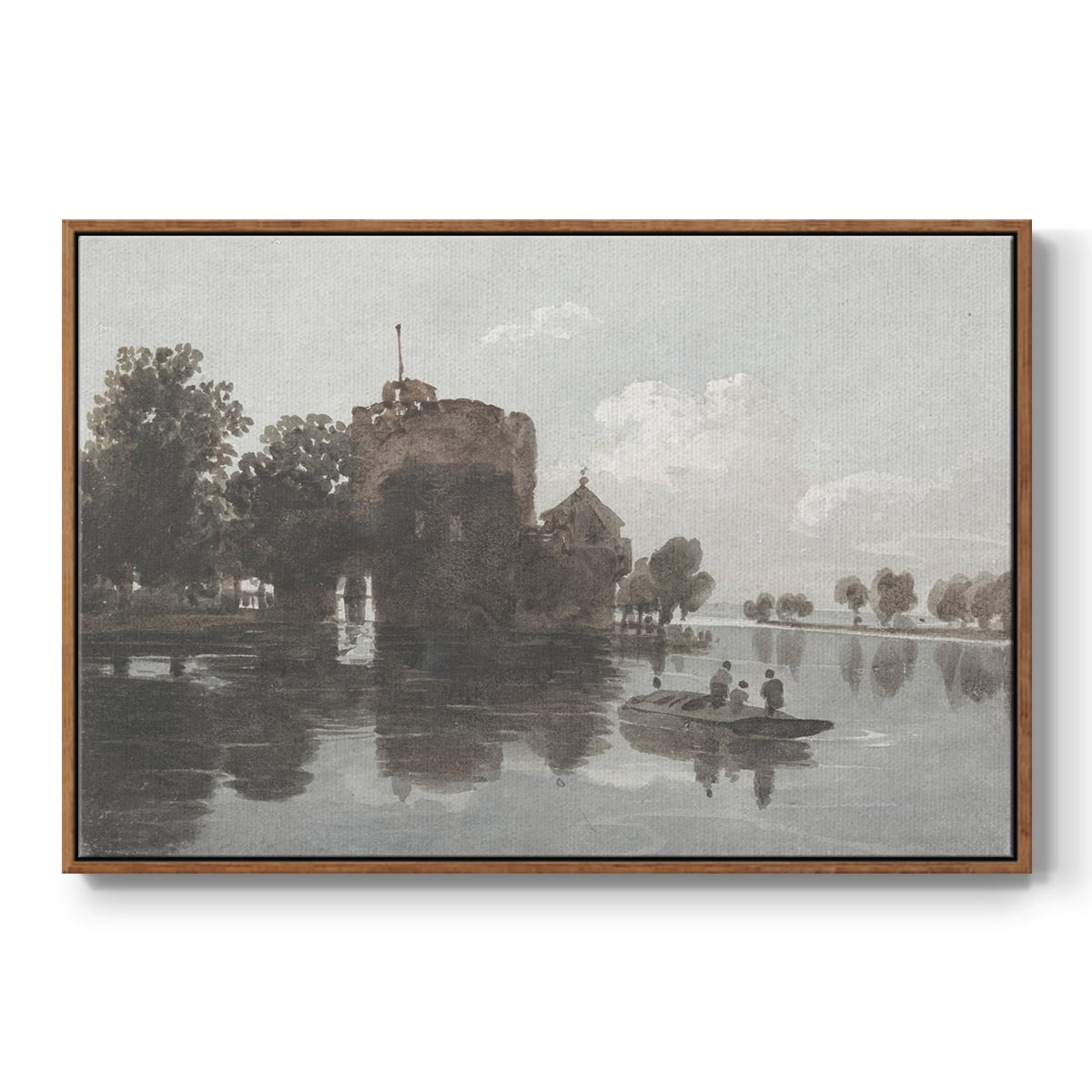 Vintage Landscape-CCCXLIV By Wexford Home Framed in Walnut Wood Gallery Wrapped Canvas 27 in. x 41 in.