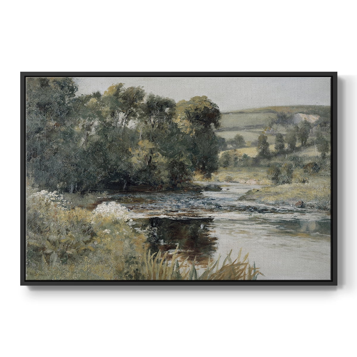Vintage Landscape-CCCXLVI By Wexford Home Framed in Black Wood Gallery Wrapped Canvas 25 in. x 37 in.