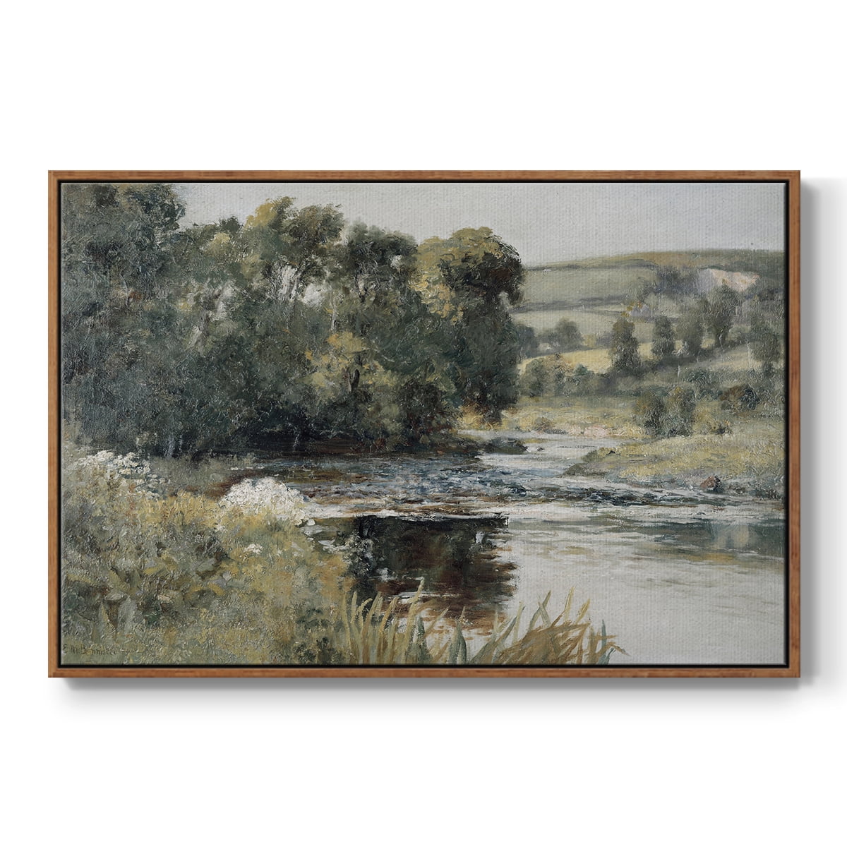 Vintage Landscape-CCCXLVI By Wexford Home Framed in Walnut Wood Gallery Wrapped Canvas 17 in. x 25 in.