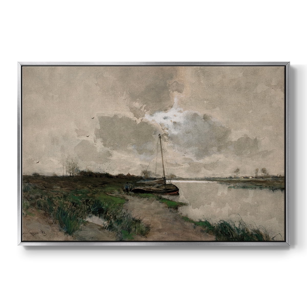 Vintage Landscape-CCCXLVIII By Wexford Home Framed in Silver Wood Gallery Wrapped Canvas 17 in. x 25 in.