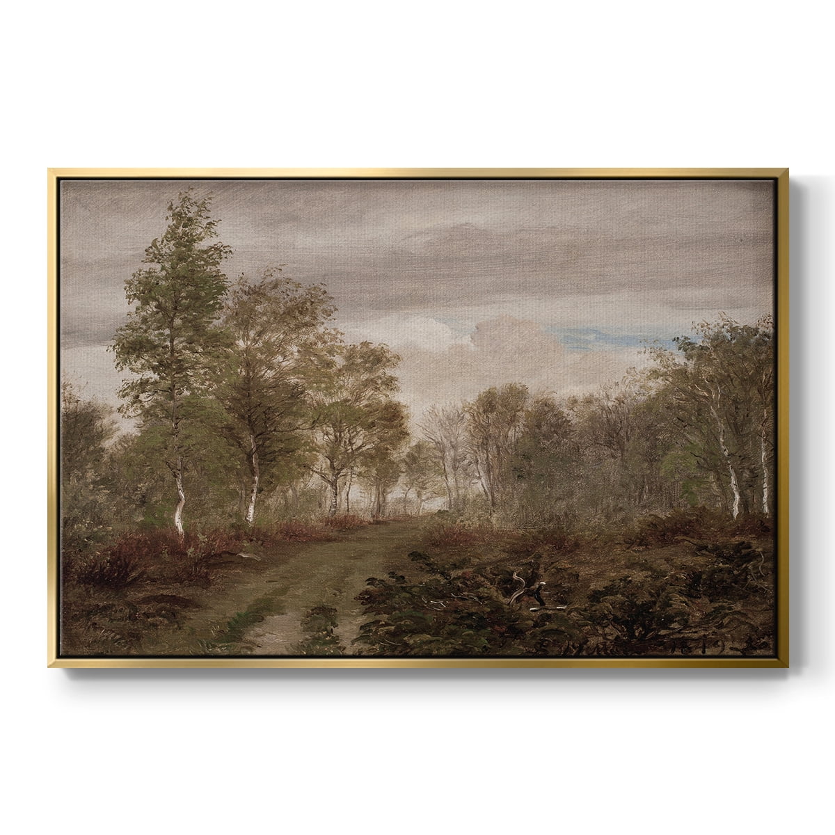 Vintage Landscape-CCCXV By Wexford Home Framed in Gold Wood Gallery Wrapped Canvas 27 in. x 41 in.