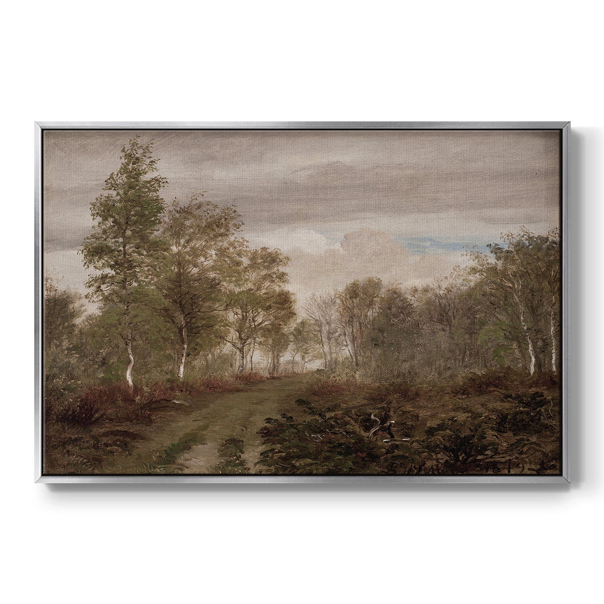 Vintage Landscape-CCCXV By Wexford Home Framed in Silver Wood Gallery Wrapped Canvas 17 in. x 25 in.