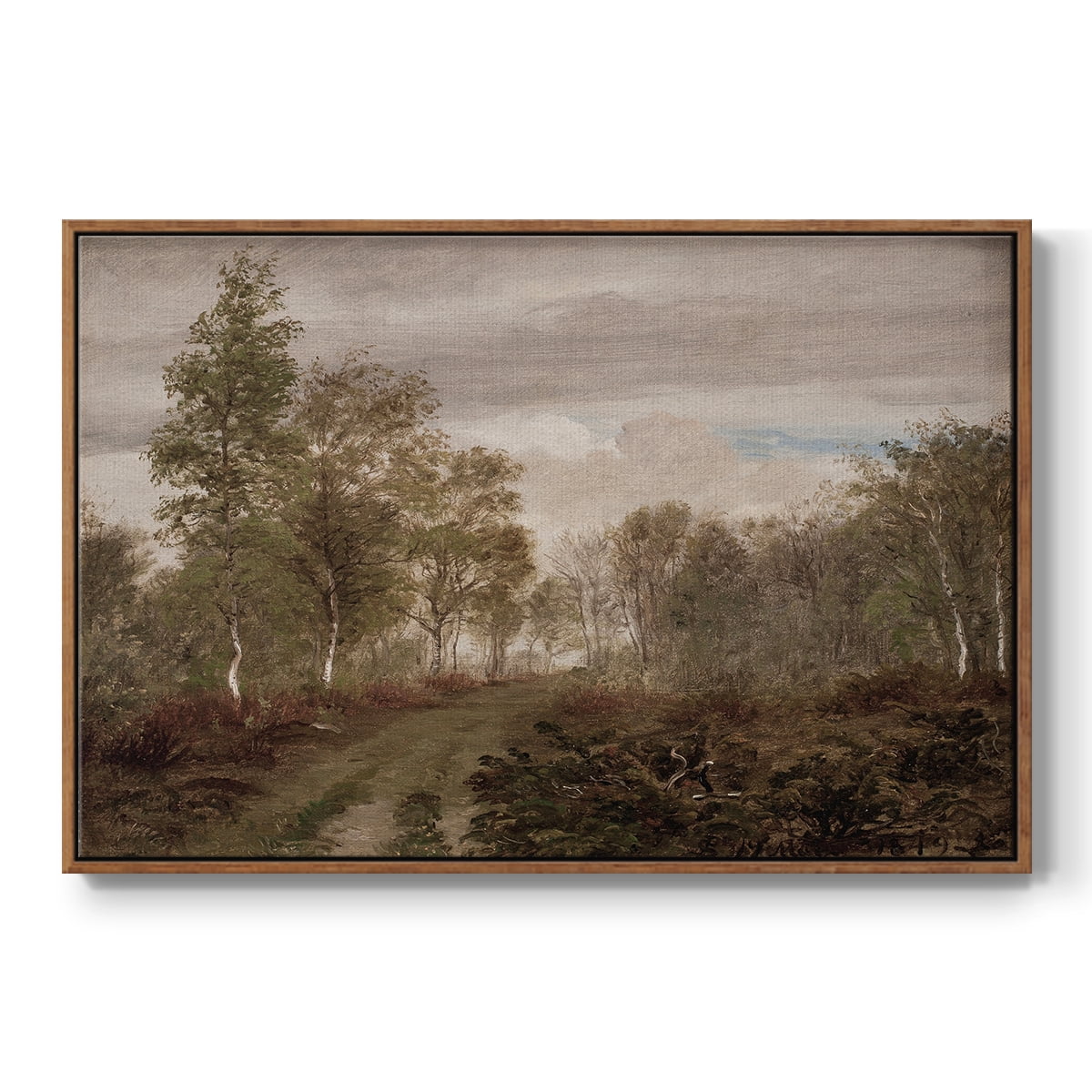 Vintage Landscape-CCCXV By Wexford Home Framed in Walnut Wood Gallery Wrapped Canvas 27 in. x 41 in.