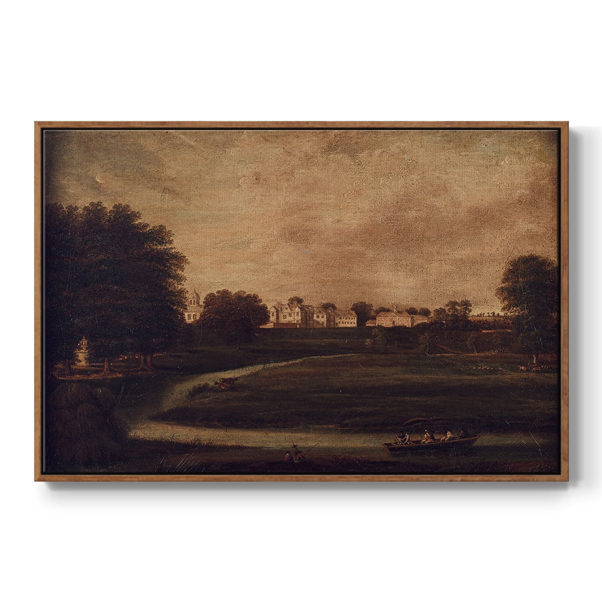Vintage Landscape-CCCXVI By Wexford Home Framed in Walnut Wood Gallery Wrapped Canvas 17 in. x 25 in.