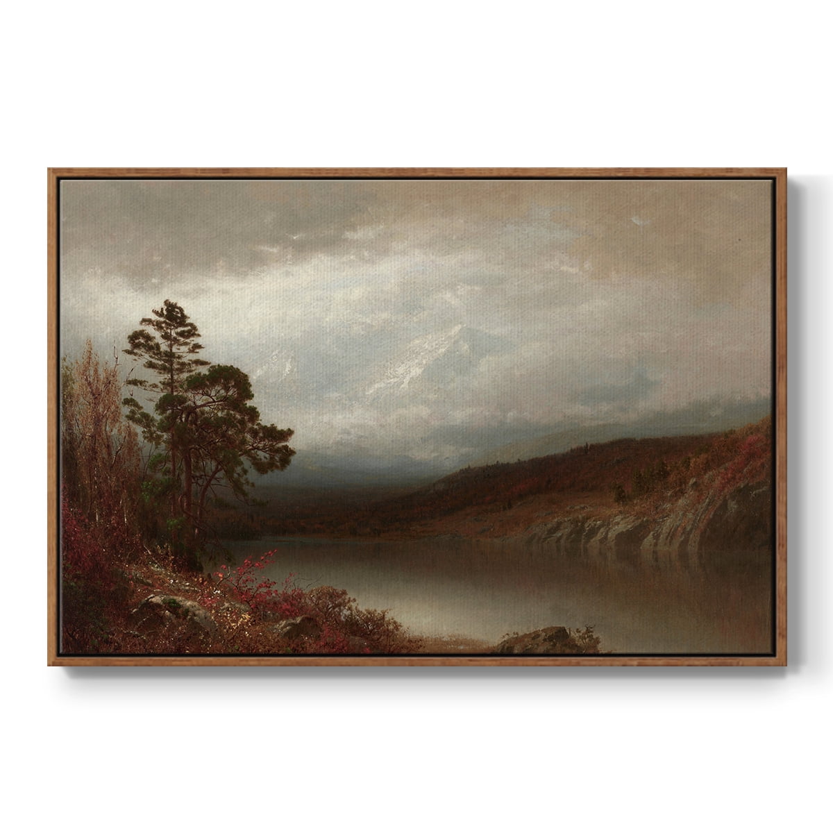 Vintage Landscape-CCCXVIII By Wexford Home Framed in Walnut Wood Gallery Wrapped Canvas 27 in. x 41 in.