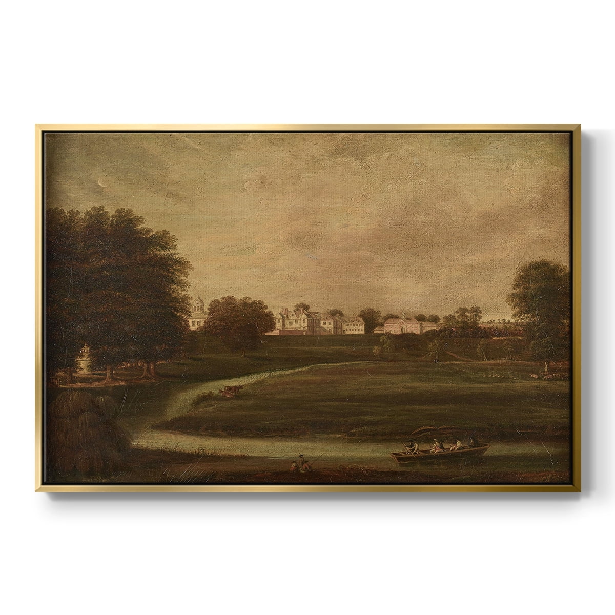 Vintage Landscape-CCCXX By Wexford Home Framed in Gold Wood Gallery Wrapped Canvas 27 in. x 41 in.