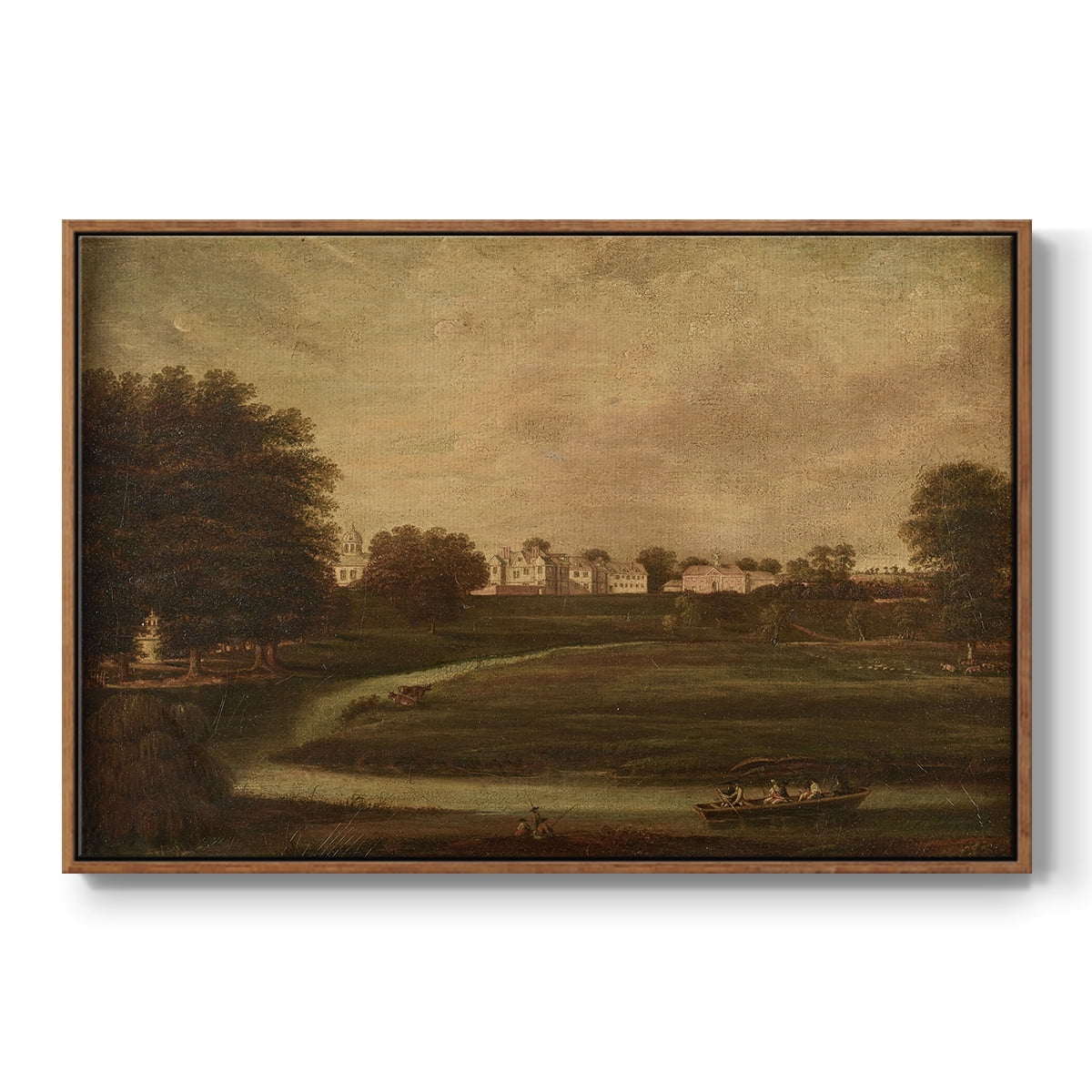 Vintage Landscape-CCCXX By Wexford Home Framed in Walnut Wood Gallery Wrapped Canvas 27 in. x 41 in.