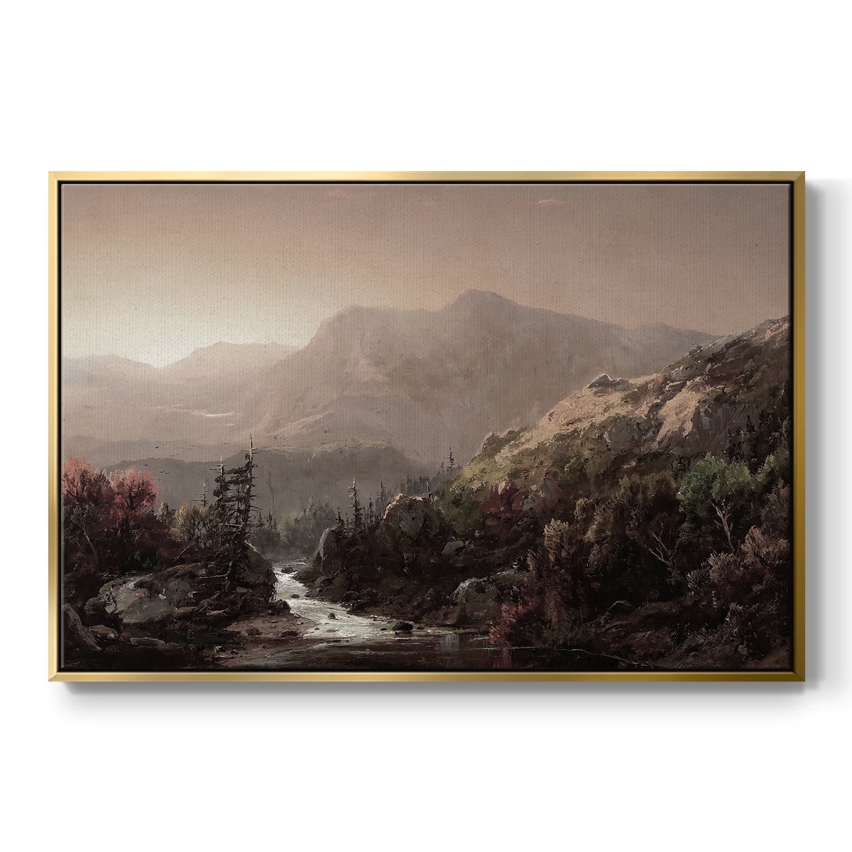 Vintage Landscape-CCCXXI By Wexford Home Framed in Gold Wood Gallery Wrapped Canvas 27 in. x 41 in.
