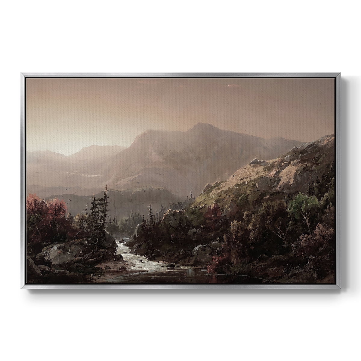 Vintage Landscape-CCCXXI By Wexford Home Framed in Silver Wood Gallery Wrapped Canvas 27 in. x 41 in.