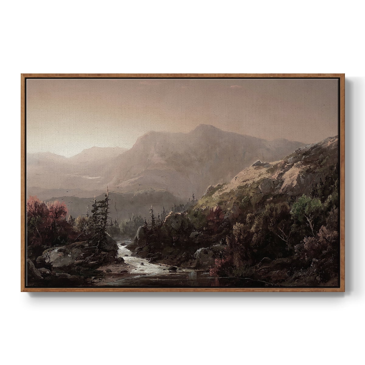 Vintage Landscape-CCCXXI By Wexford Home Framed in Walnut Wood Gallery Wrapped Canvas 25 in. x 37 in.