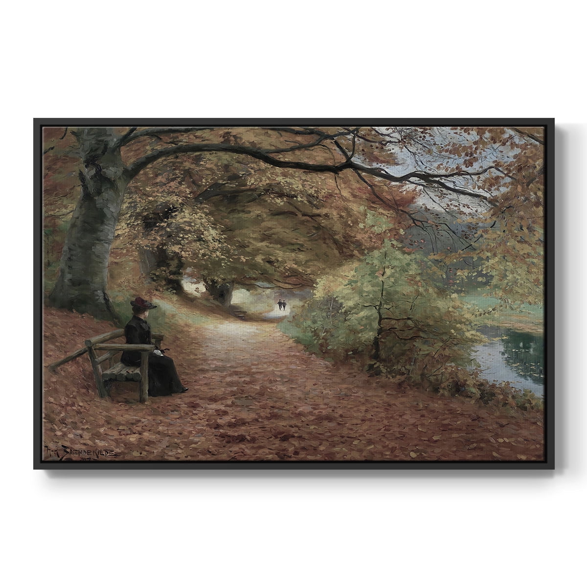 Vintage Landscape-CCCXXII By Wexford Home Framed in Black Wood Gallery Wrapped Canvas 25 in. x 37 in.