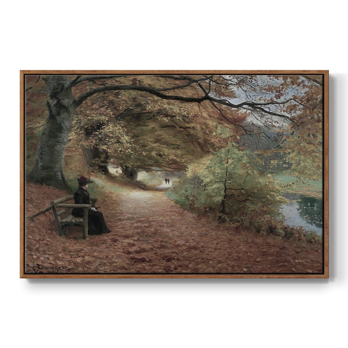 Vintage Landscape-CCCXXII By Wexford Home Framed in Walnut Wood Gallery Wrapped Canvas 17 in. x 25 in.