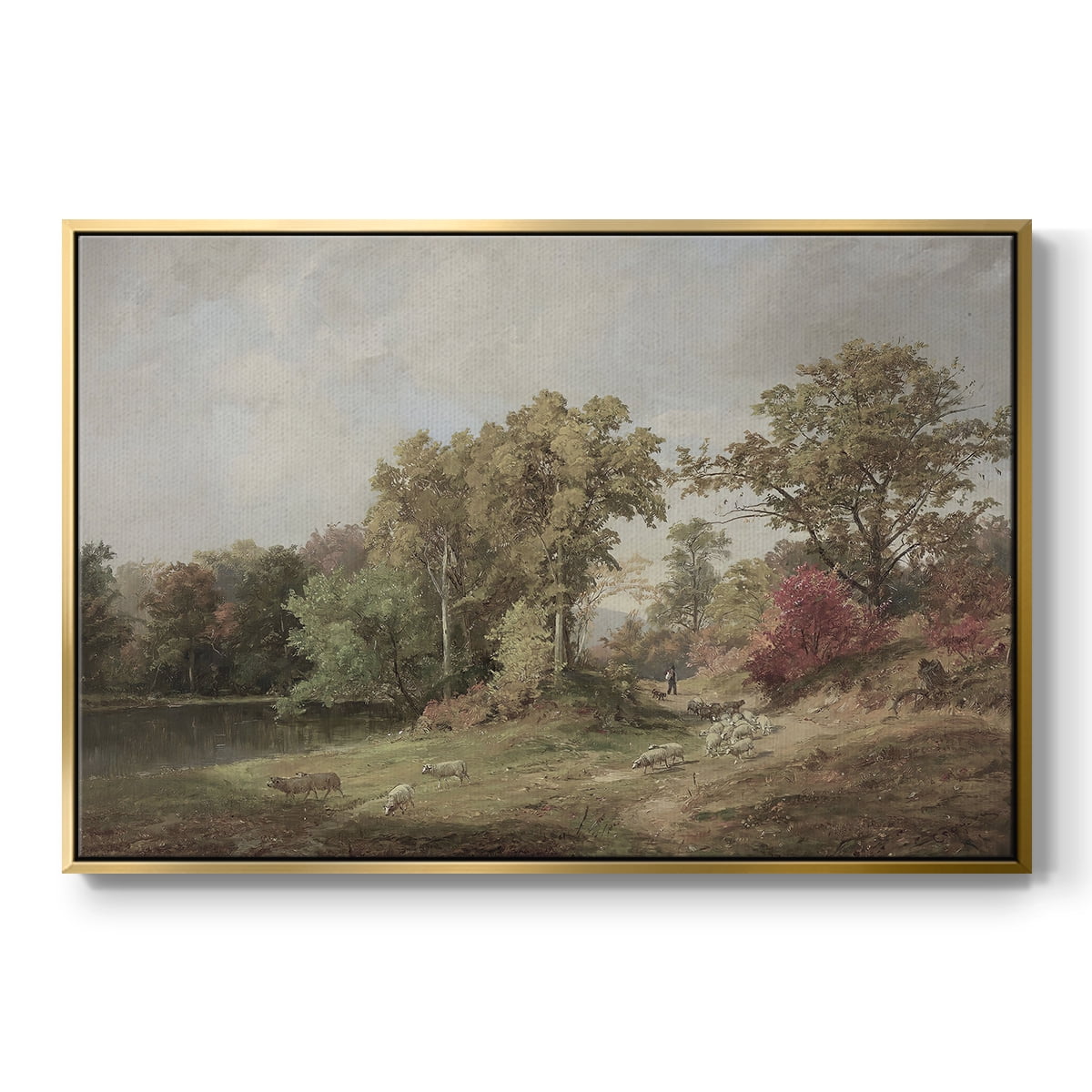 Vintage Landscape-CCCXXIII By Wexford Home Framed in Gold Wood Gallery Wrapped Canvas 17 in. x 25 in.